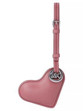 Michael Kors Puffy Heart Leather Bag Charm-ROSEWOOD